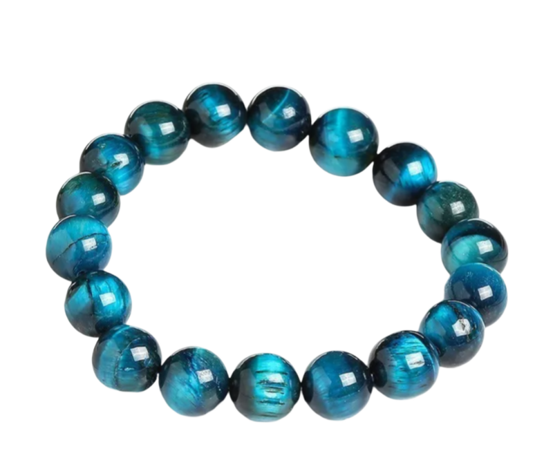 Bracelet perle homme œil de tigre bleu