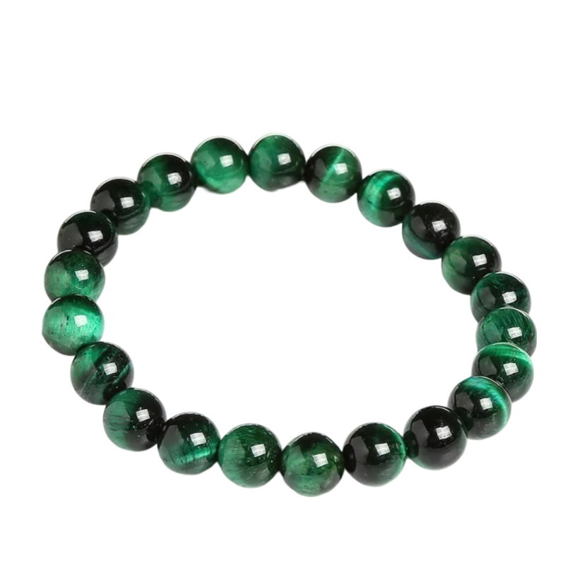 Bracelet En Perles D'oeil De Tigre Vert 8mm - Pierre Semi-naturelle - Neuf Avec étiquettes