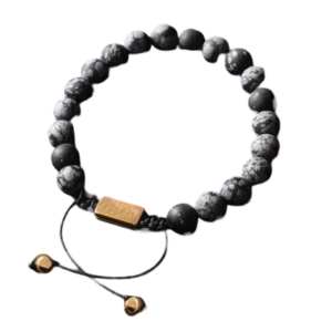 Bracelet pierre de lave ajustable pour homme