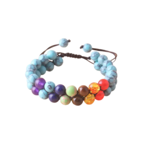 Bracelet perle homme turquoise 7chakras