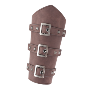 Bracelet de force marron style armure médiévale avec lacets