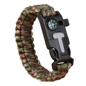 Bracelet de survie en paracorde multifonction vert camouflage