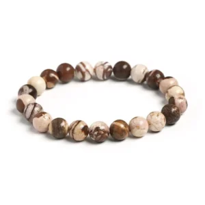 Bracelet pierre jaspe à rayures zébrées naturelles