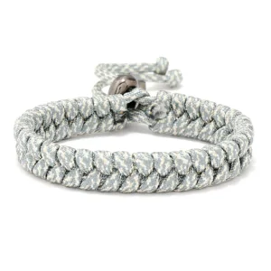 Bracelet de survie paracorde mix gris et blanc