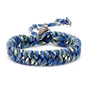 Bracelet de survie paracorde mix bleu