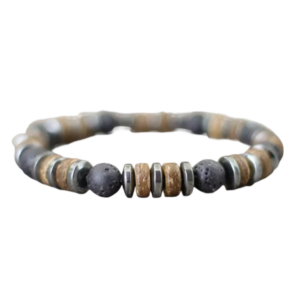 Bracelet en pierre de lave pour homme