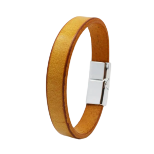 Bracelet en cuir orange pour homme boucle alliage